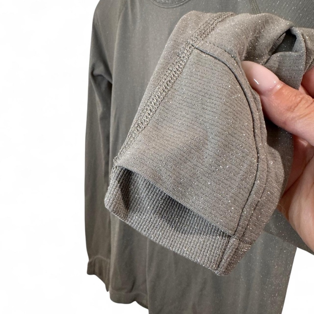 Athleta Momentum Seamless Sparkle Grey Bluff Long Sleeve - Picture 7 of 8